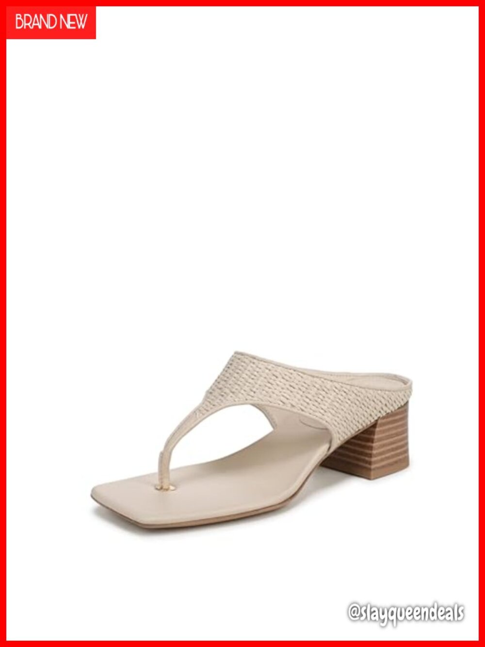 Sculptural Block Heel Thong Sandals with Square Toe